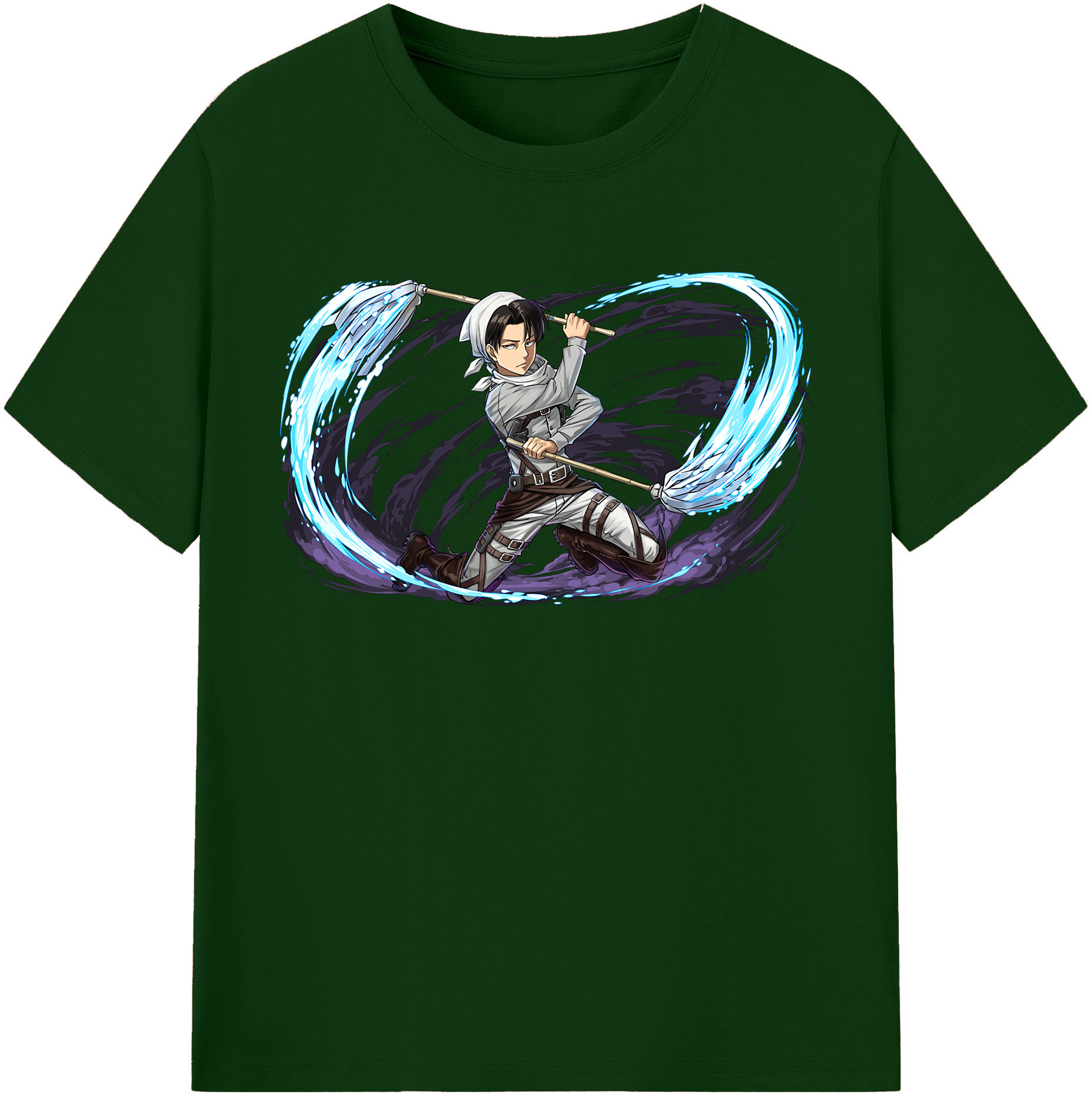 （画像用） 進撃の巨人 リヴァイ·アッカーマン Attack on Titan Levi Ackerman 綿100％半袖Tシャツ（フロントプリント）